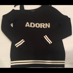 INC ADORN peep shoulder top